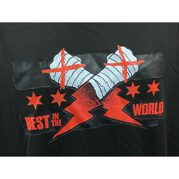 CM Punk Best in the World AEW WWE TNA Black shirt Large - Picture 7 of 8
